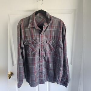 Royal Robbins Plaid 100% Polyester Mens Shirt Size Large